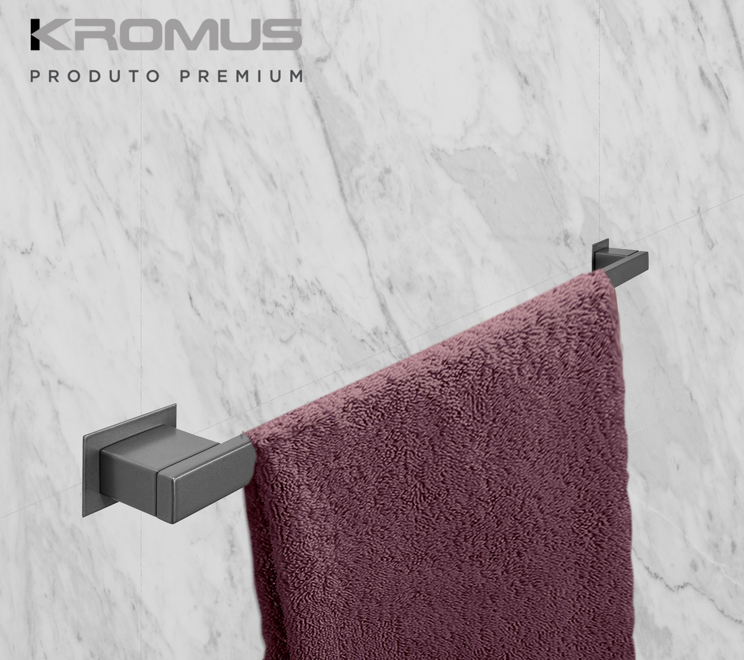 Toalheiro 100 cm Inox Grafite - Kromus RT0307-100G - 5