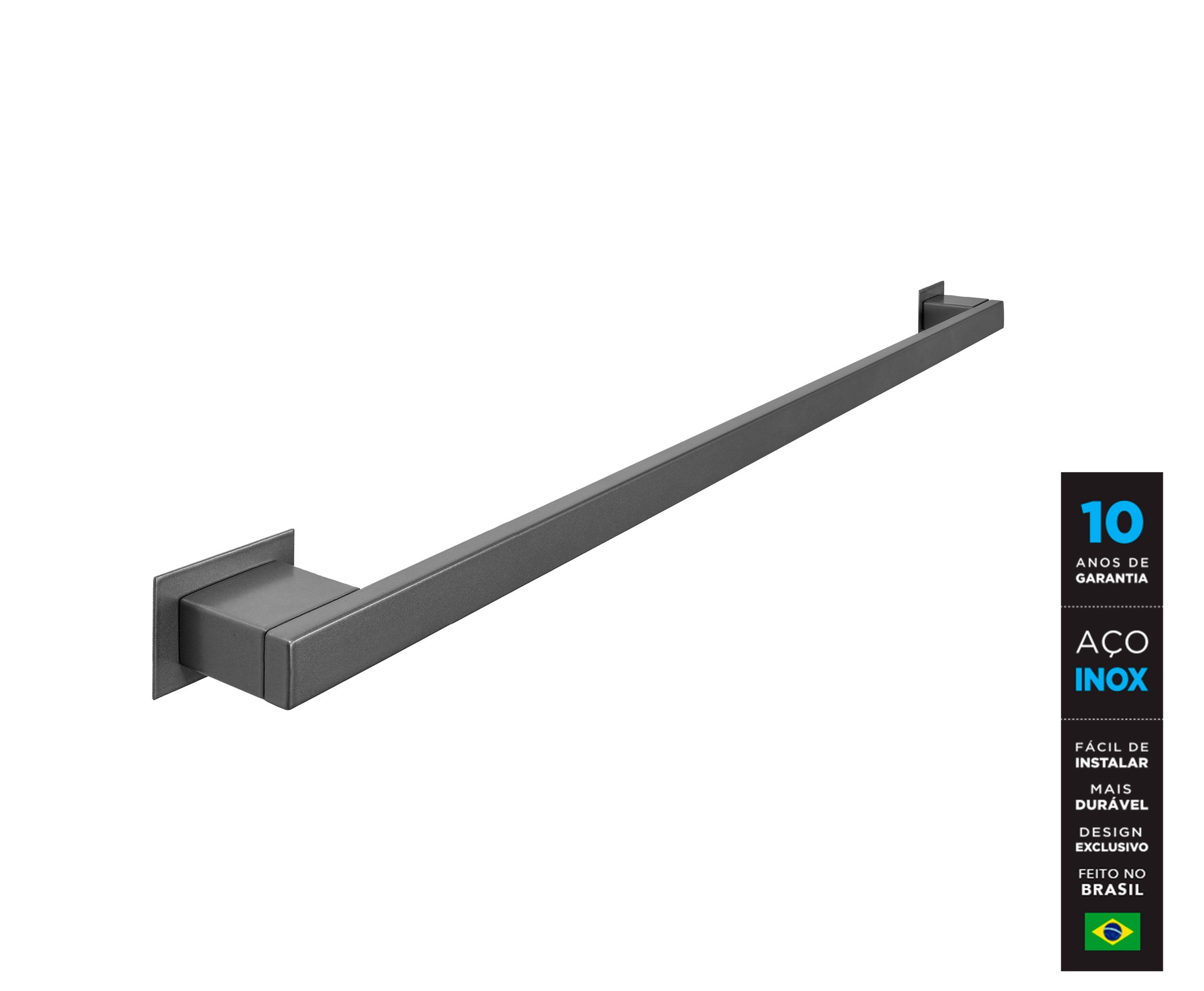 Toalheiro 100 cm Inox Grafite - Kromus RT0307-100G - 2
