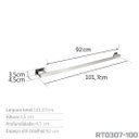 Ver imagem 4 de Toalheiro 100 cm Inox Grafite - Kromus RT0307-100g