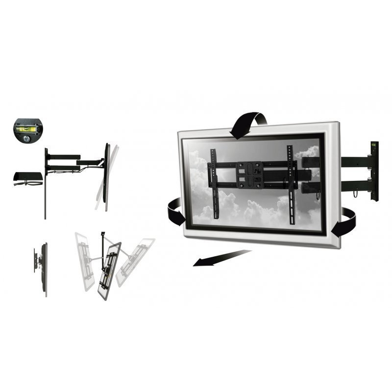 Suporte Inclinável Full Motion Universal para TV LCD/Led/Plasma/3D 32-50' Multilaser - Ac261