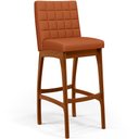 Ver imagem 3 de Kit 06 Banquetas Altas Para Cozinha Sala De Jantar Fixa Mila B04 Tecido Terracota - Lyam Decor
