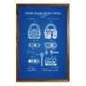Quadros decorativos Patente Azul cadeado aloquete - 1