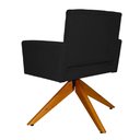 Ver imagem 4 de Poltrona Decorativa Camila Pés Madeira Giratório Suede Preto - DS Estofados