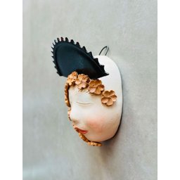 Máscara de Mulher Nene Cavalcanti. Artesanal Parede Pendurar - 2