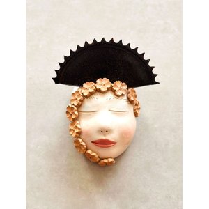 Máscara de Mulher Nene Cavalcanti. Artesanal Parede Pendurar