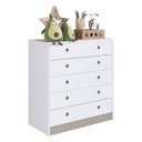 Ver imagem 1 de Cômoda Infantil com 5 Gavetas Multimóveis CR40101 Branca/Fumê