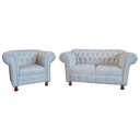 Ver imagem 1 de Conjunto Sofá Namoradeira Luis XV Chesterfield Capitone Suede Nude Decorativa / Sala, Tv, Estar, Rec