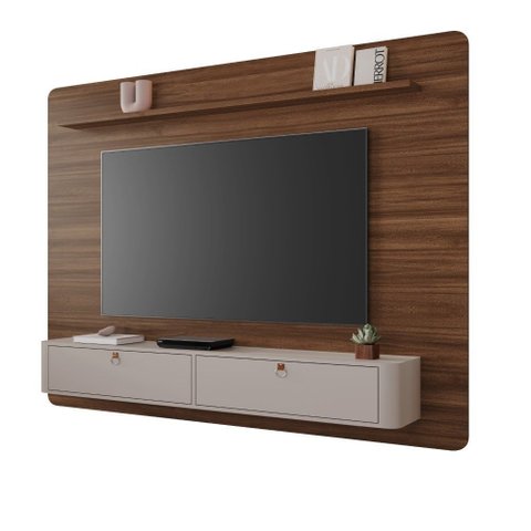 Painel Arcos para Tv até 65" e 2 Portas Básculas Jcm:avelã/off
