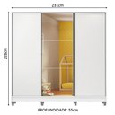 Ver imagem 3 de Guarda Roupa Infantil 100% Mdf Madesa Logan 3 Portas de Correr com Espelho com Pés - Branco