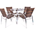 Ver imagem 1 de CONJUNTO ARGENTINA - MESA + 4 CADEIRAS - ALUMÍNIO E FIBRA SINTÉTICA - ORIGINAL MÓVEIS