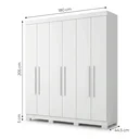 Ver imagem 3 de Guarda-Roupa Casal 6 Portas, 2 Gavetas e Pés Noronha Branco