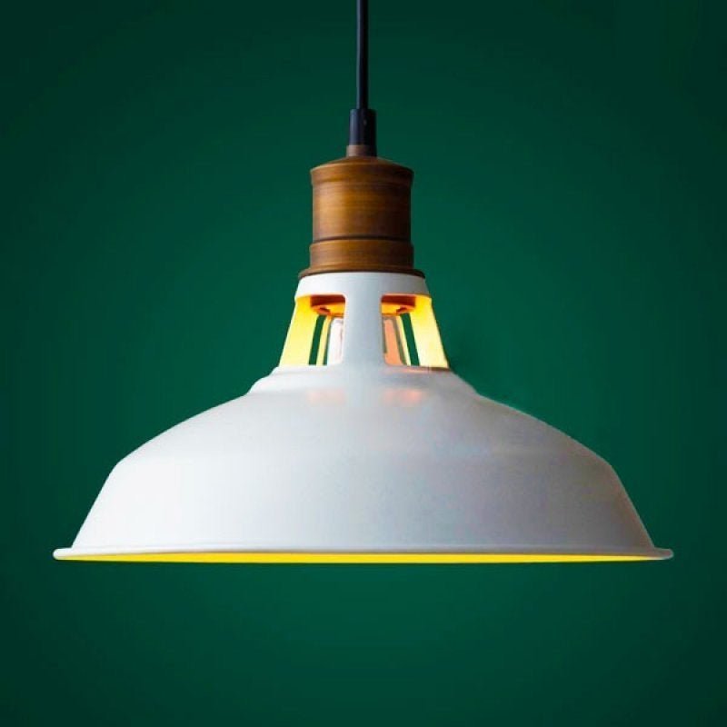 Pendente Retrô Industrial Branco Fosco Loft Luminária Vintage Lustre Design Edison LM1866 - 1