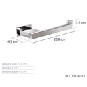 Ver imagem 4 de Toalheiro Unilateral Inox Corten - Kromus RT0304-UC