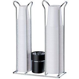 Suportes Porta Copos Descartável 80 200ml Pote Colheres Cafe Preto - 1