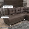 Sofá de Canto 2 e 3 Lugares Chicago com Almofadas Soltas Gazin - Suede Amassado Marrom - 3