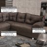 Sofá de Canto 2 e 3 Lugares Chicago com Almofadas Soltas Gazin - Suede Amassado Marrom - 2