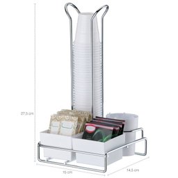 Suporte Copos 50ml 80ml Porta Saches E Colheres Mexedor Branco - 2