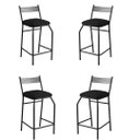 Ver imagem 1 de Kit 4 Banquetas Gourmet para bancada ou cozinha Ibiza-Corino Preto