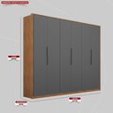 Ver imagem 2 de Guarda Roupa Casal 6 Portas e 6 Gavetas Equador - Amêndola/grafito