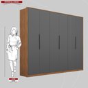 Ver imagem 4 de Guarda Roupa Casal 6 Portas e 6 Gavetas Equador - Amêndola/grafito