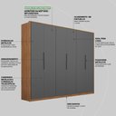 Ver imagem 5 de Guarda Roupa Casal 6 Portas e 6 Gavetas Equador - Amêndola/grafito