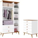 Ver imagem 4 de Guarda Roupa Infantil + Cômoda Ternura 3 Portas 2 Gavetas MDP Branco Wood Bartira Móveis