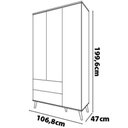 Ver imagem 2 de Guarda Roupa Infantil + Cômoda Ternura 3 Portas 2 Gavetas MDP Branco Wood Bartira Móveis