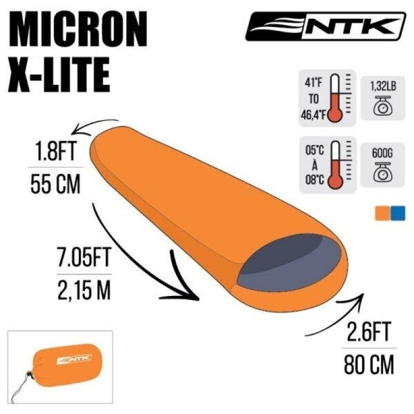 Saco de Dormir Micron X-Lite 2,15m 5ºC A 8ºC Nautika - 3
