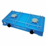 Fogão a Gás Fogareiro 2 bocas para Camping Portátil Azul - 1