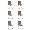 Ver imagem 1 de Kit 6 Cadeiras de Jantar Cozinha Industrial Lexa Veludo Élpis Móveis Capuccino Preta