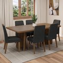 Ver imagem 1 de Conjunto Sala de Jantar Tampo de Madeira 6 Cadeiras Rustic/Oxford Sarlat Madesa