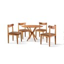Ver imagem 3 de Conjunto de Sala de Jantar Mesa 100cm com 4 Cadeiras Aurora Marrom/Freijó