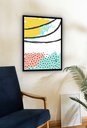 Ver imagem 1 de Quadro Decorativo Abstrato Formas Branco Verde - 70x50cm:moldura Branca