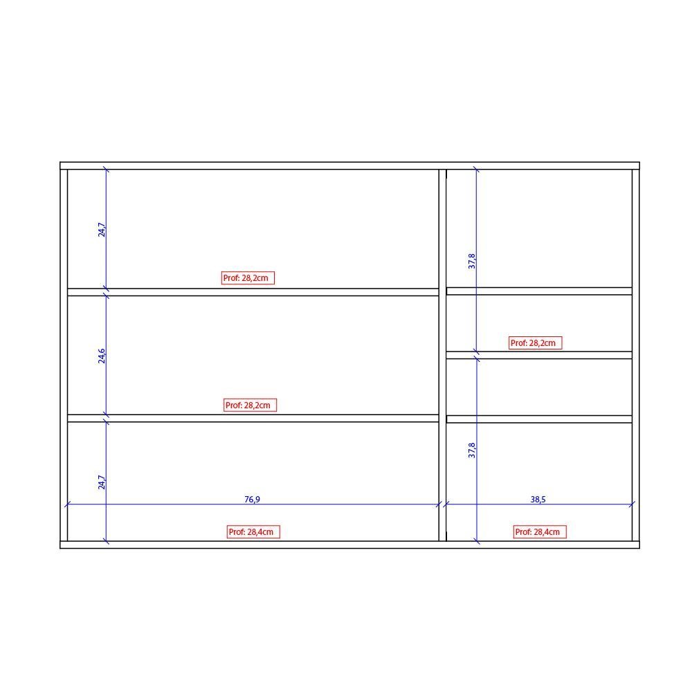 Armário Aéreo Bella 3 Portas Branco MDF 120cm Carraro - 6