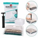 Ver imagem 2 de Kit 5 Sacos a Vacuo com Bomba Manual 6 Pecas Organizador Gigante Ate 100cm para Edredom Roupas Armar