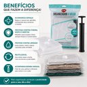 Ver imagem 6 de Kit 5 Sacos a Vacuo com Bomba Manual 6 Pecas Organizador Gigante Ate 100cm para Edredom Roupas Armar