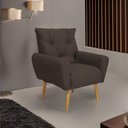 Ver imagem 1 de Poltrona Decorativa para Denver Veludo Matrix - Marrom Marrom