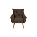 Ver imagem 5 de Poltrona Decorativa para Denver Veludo Matrix - Marrom Marrom