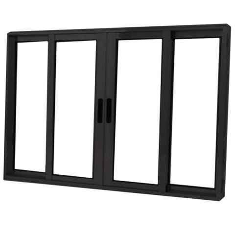 Janela Vitro 4 Folhas Alumínio Preto Linha 25:100 x 100
