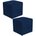 Kit 2 Puffs Quadrado Decorativo Suede Azul Marinho