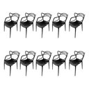 Ver imagem 1 de Kit 10 Cadeiras Design Allegra Master Polipropileno - Preto