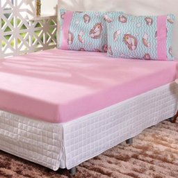 Jogo de Cama Bene Casa Solteiro Malha Estampado 2 Peças Unicórnio Rosa - 1