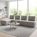 Ver imagem 1 de Sofá 4 Lugares com Chaise 296cm Rovier Veludo Cinza Z32 - Mpozenato