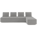 Ver imagem 5 de Sofá 4 Lugares com Chaise 296cm Rovier Veludo Cinza Z32 - Mpozenato