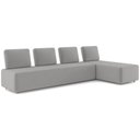 Ver imagem 2 de Sofá 4 Lugares com Chaise 296cm Rovier Veludo Cinza Z32 - Mpozenato