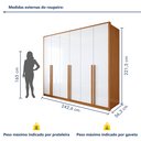 Ver imagem 3 de Guarda Roupa Casal 6 Portas 6 Gavetas 242,6cm Imperiale Premium Branco/Cinamomo