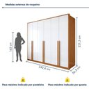 Ver imagem 3 de Guarda Roupa Casal 6 Portas 6 Gavetas 242,6cm Imperiale Premium Branco/Cinamomo