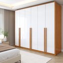 Ver imagem 1 de Guarda Roupa Casal 6 Portas 6 Gavetas 242,6cm Imperiale Premium Branco/Cinamomo