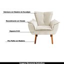 Ver imagem 5 de Poltrona Decorativa Pés Palito Charger Veludo Bege G19 - Gran Belo
