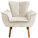 Ver imagem 3 de Poltrona Decorativa Pés Palito Charger Veludo Bege G19 - Gran Belo